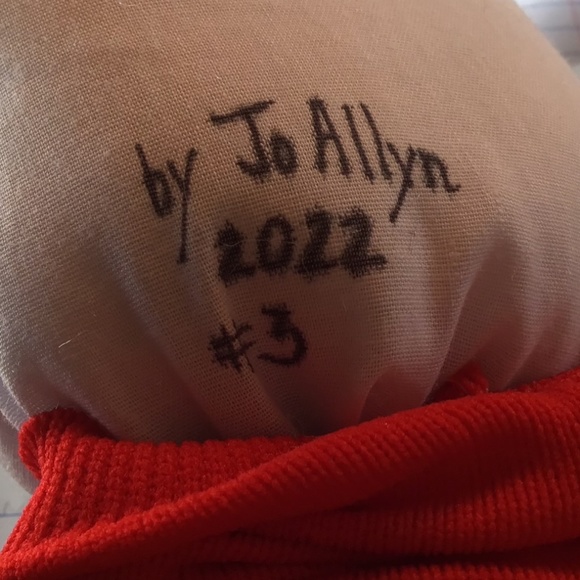 Hand Painted Face Soft Cloth Doll with Red Tights 18” length - Picture 8 of 8